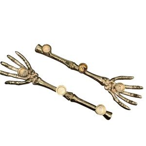 Gold skeleton Candle Holders